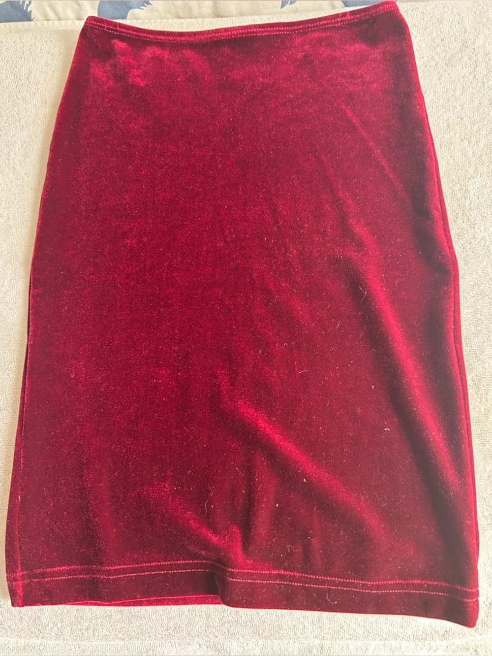 American Apparel Burgundy Velvet Pencil Skirt